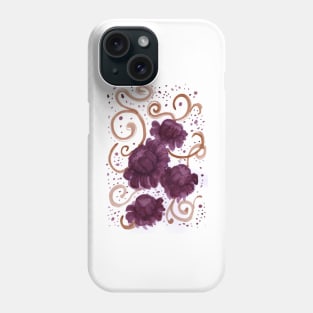 Maroon and Gold Flowers Phone Case