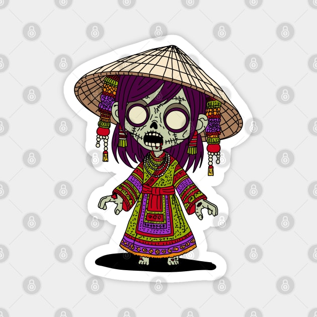 Cute Vietnamese Zombie Magnet by H. R. Sinclair