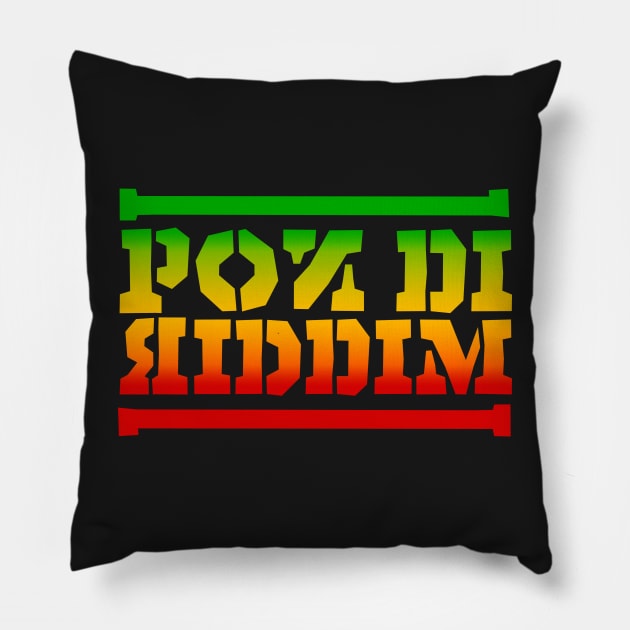 Pon Di Riddim Rasta Colors Reggae Pillow by rastauniversity