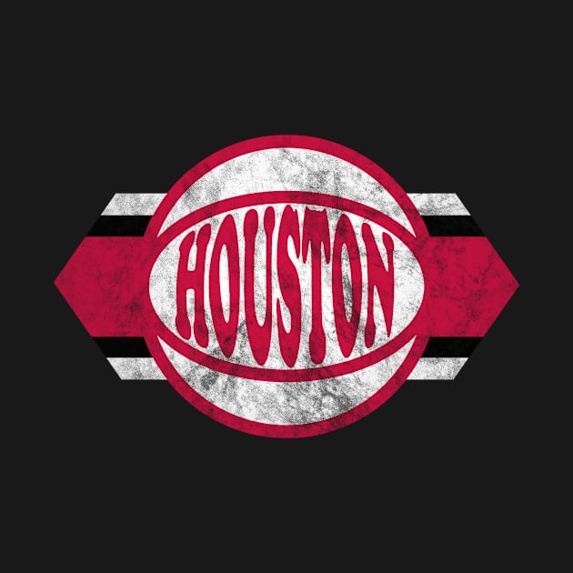 Houston Basketball retro and distressed ball and stripe by MulletHappens