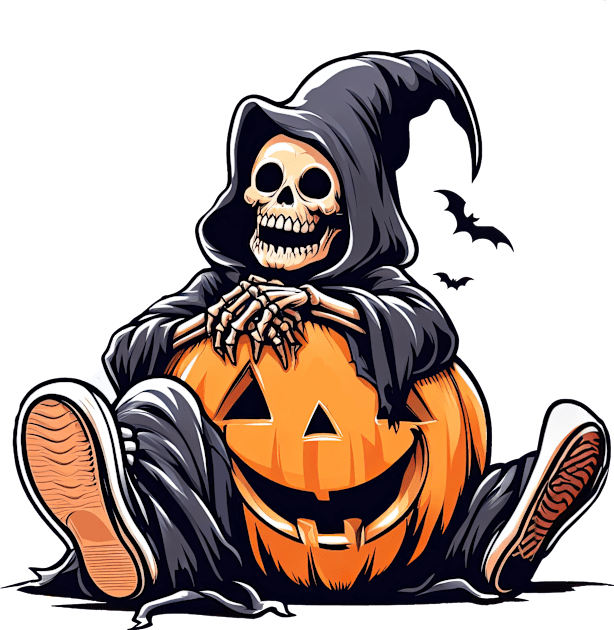 Grim Reaper Halloween Kids T-Shirt by Delicious Art