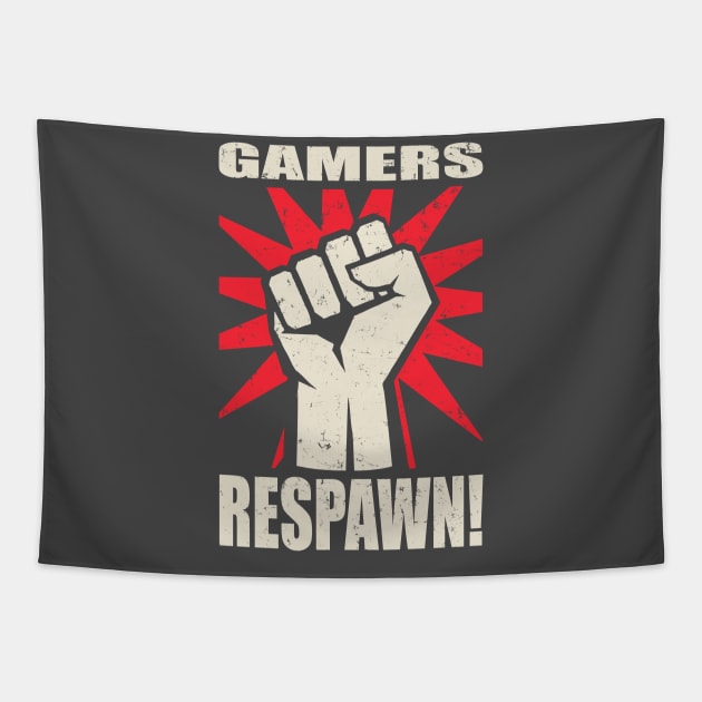 Gamers Respawn Funny Geek Gamer Tapestry by Designkix