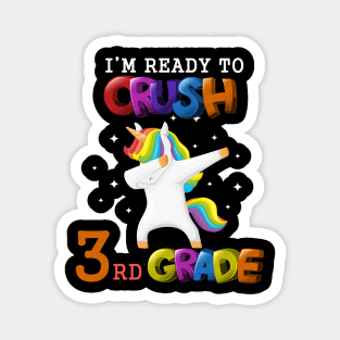 I'm ready to crush 3rd Grade Unicorn Kids Gift Tshirt Magnet