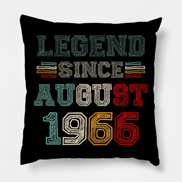 57 Years Old Legend Since August 1966 57th Birthday Pillow by TATTOO project