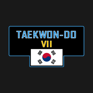 Taekwon-do 7th Dan with S. Korean flag blue T-Shirt