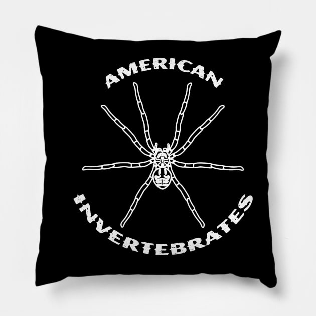 American Invertebrates Okefenokee Fishing Spider logo Pillow by Cult of Tofu