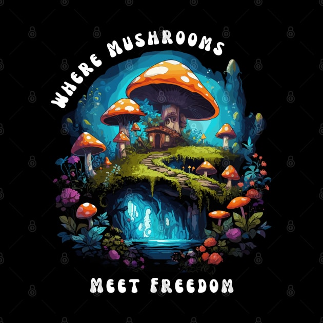 Where Mushrooms Meet Freedom by MushMagicWear