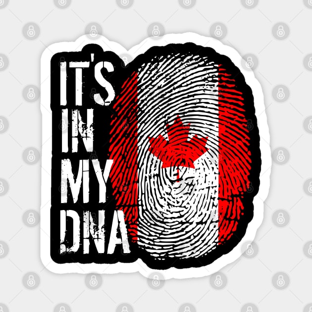 Canada Flag Fingerprint My Story DNA Canadian Magnet by Your Culture & Merch