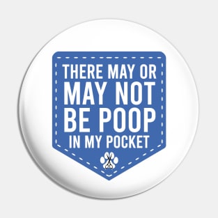 Dog Groomer Poop Pocket, Blue and White Pin