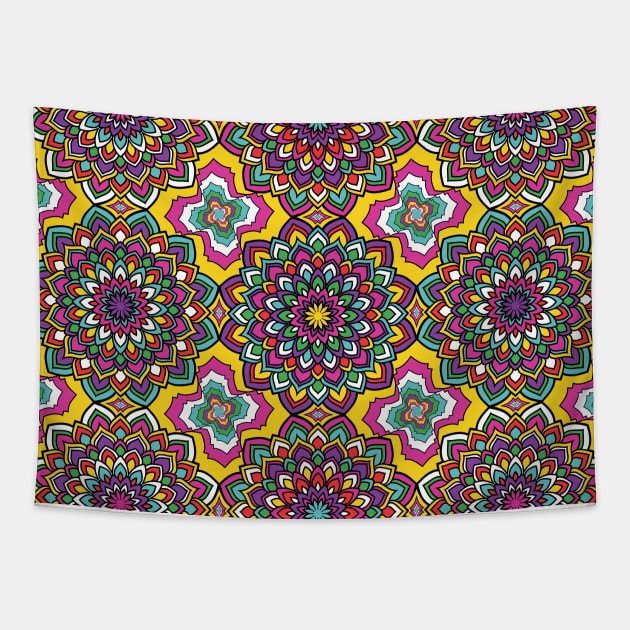 Geometric Floral Art Tapestry by Designoholic