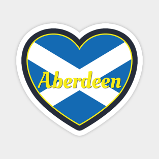 Aberdeen Scotland UK Scotland Flag Heart Magnet