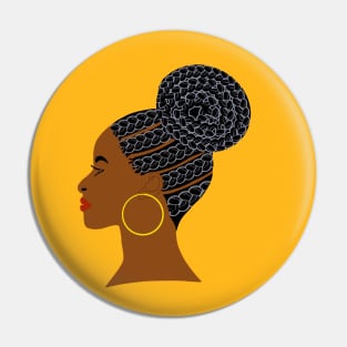 Older African American Woman Gray Hair Cornrows Pin