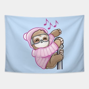 Ski Rave Sloth Kid Baby Dance Tapestry