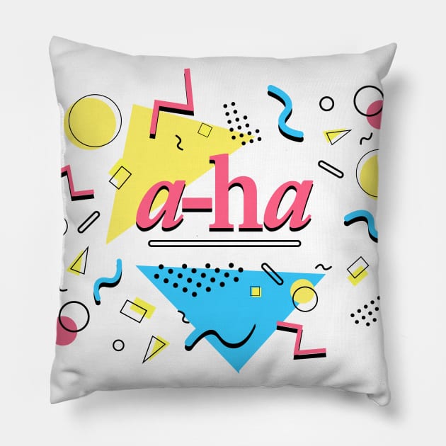 A-ha - 80s design Pillow by DoctorBlue