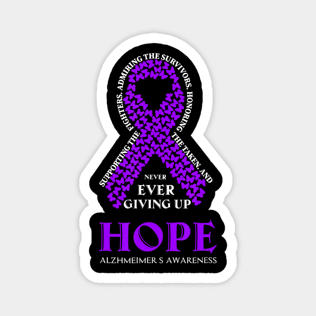 PURPLE RIBBON ALZHEIMERS WOMENS MENS ALZHEIMER AWARENESS Gift Magnet by thuylinh8