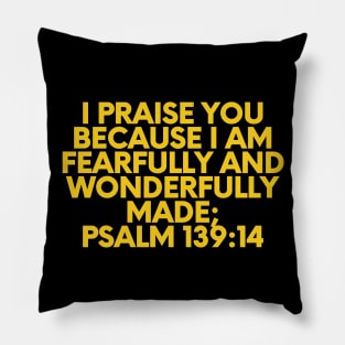 Bible Verse Psalm 139:14 Pillow