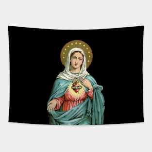 Immaculate Heart of Mary Blessed Mother Catholic Vintage Tapestry