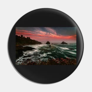 Sunset at a Rocky Beach Pin