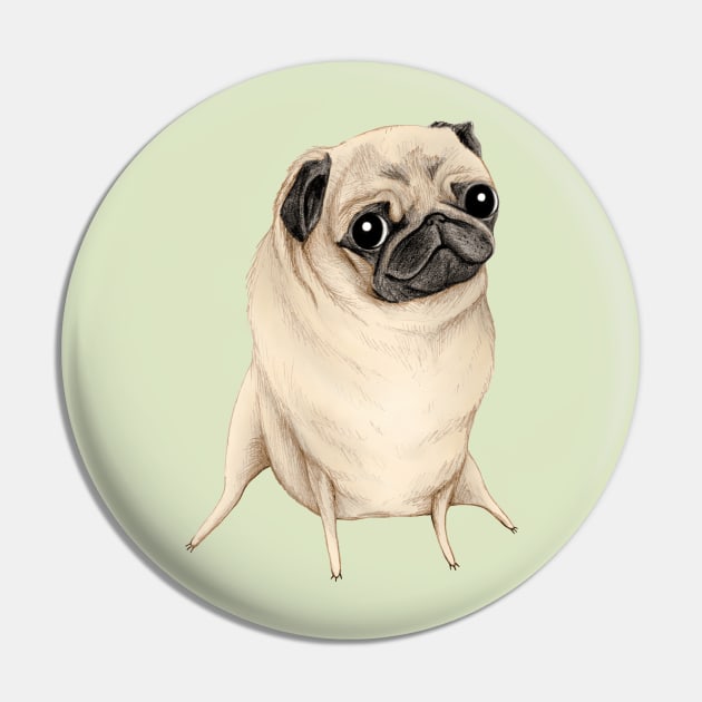 Sweet Fawn Pug Pin by Sophie Corrigan