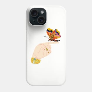 Butterfly on a finger Phone Case