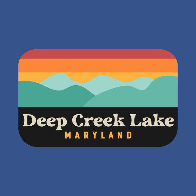 Deep Creek Lake State Park Maryland Retro Vintage Sunset by PodDesignShop