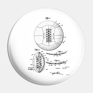 Football Lacing Vintage Patent Hand Drawing Pin