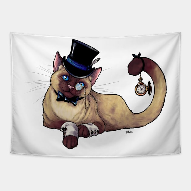 Fancy Cat - Chocolate Point Siamese Gentleman Kitty Tapestry by Indi Martin