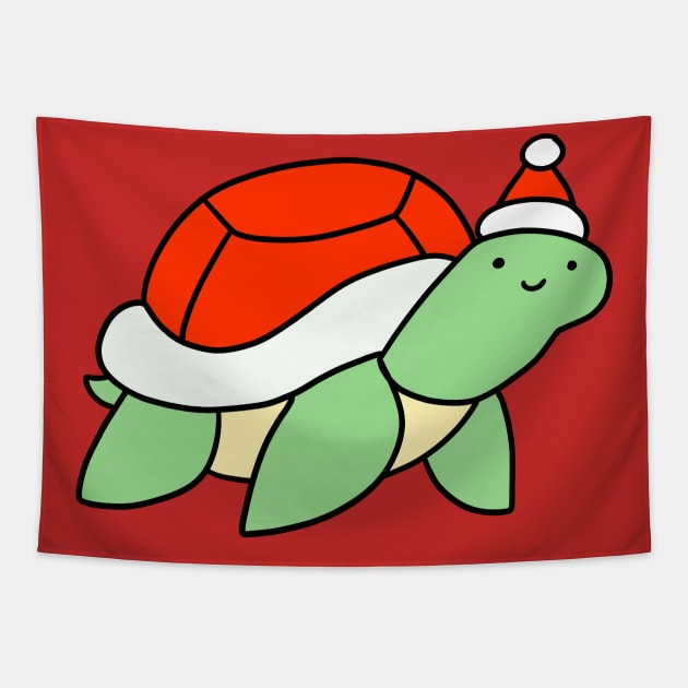 Santa Hat Turtle Tapestry by saradaboru