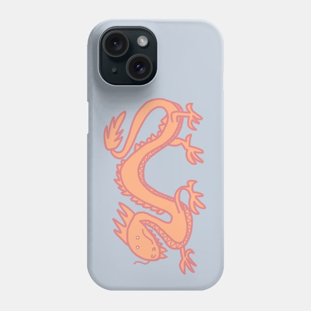 Dragon in Peach Fuzz Pantone Color of the Year 2024 Phone Case by ellenhenryart