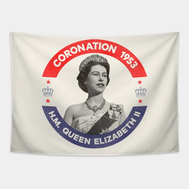 Queen Elizabeth Vintage 1953 Coronation Tapestry by darklordpug