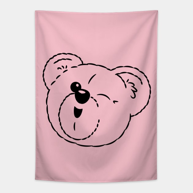 Winking Bear - Dark Outline Ed. Tapestry by JPenfieldDesigns