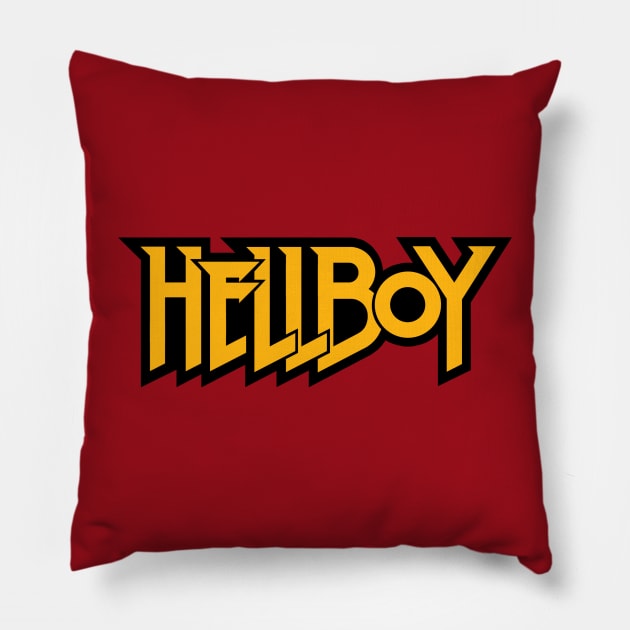 HELLBOY - letters gold Pillow by ROBZILLA