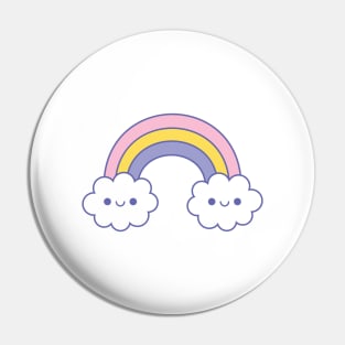 Happy Rainbow Clouds Pin