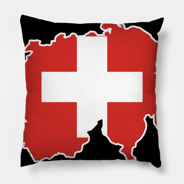 Switzerland map flag designs Pillow by D_designs