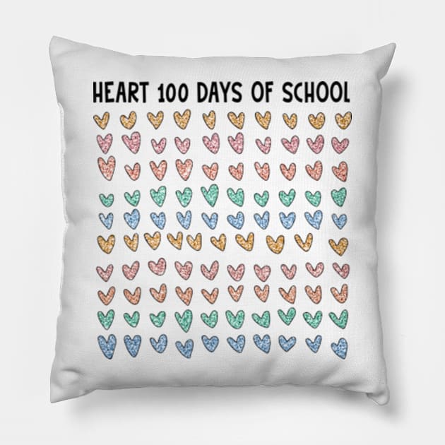 Glitter Heart 100 Days Of School Pillow by JanaeLarson