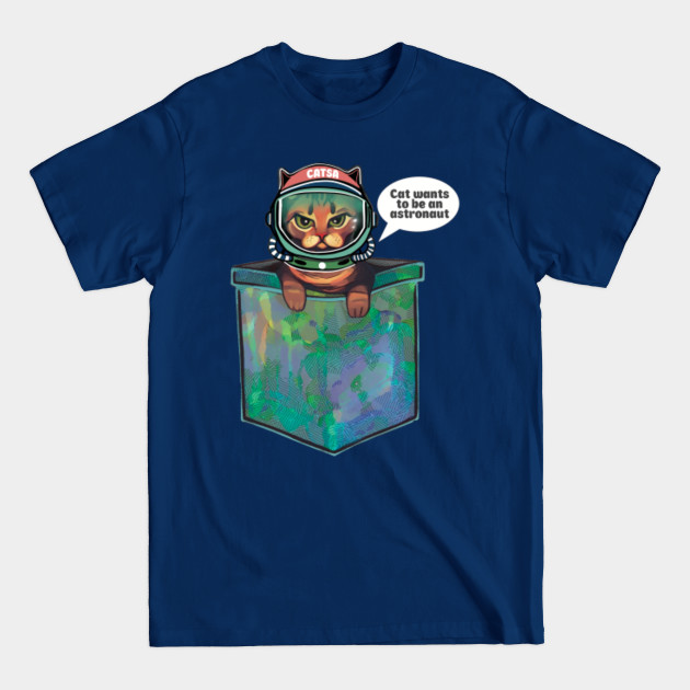 Discover Grumpy bengal cat in pocket wants to be an astronaut - Space - T-Shirt