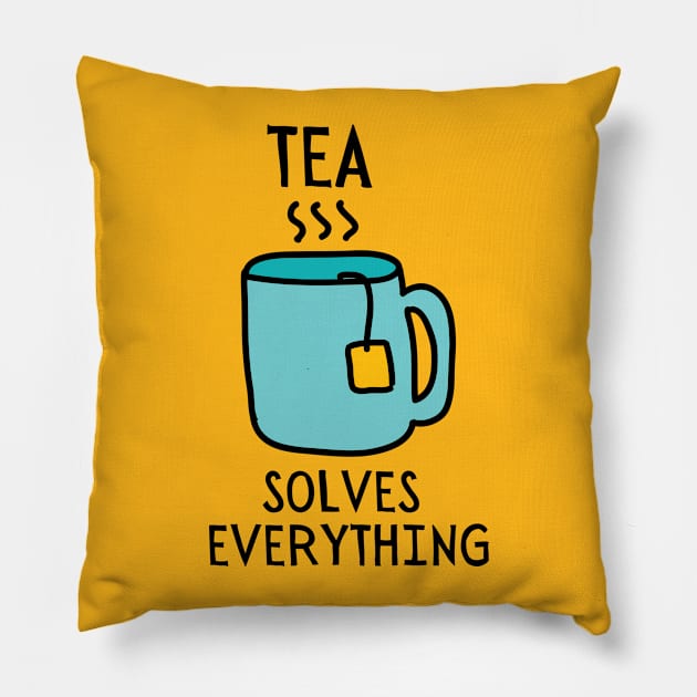 Tea Solves Everything Pillow by Unique Treats Designs