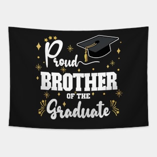 Proud Brother Of The Graduate | Bold White Text Family Graduation Tapestry