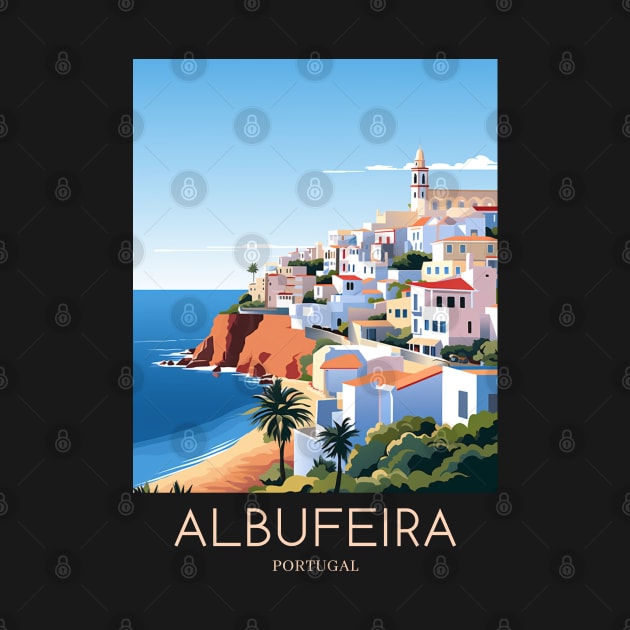 A Pop Art Travel Print of Albufeira - Portugal by Studio Red Koala