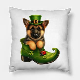 German Shepherd Dog Shoes For Patricks Day Pillow