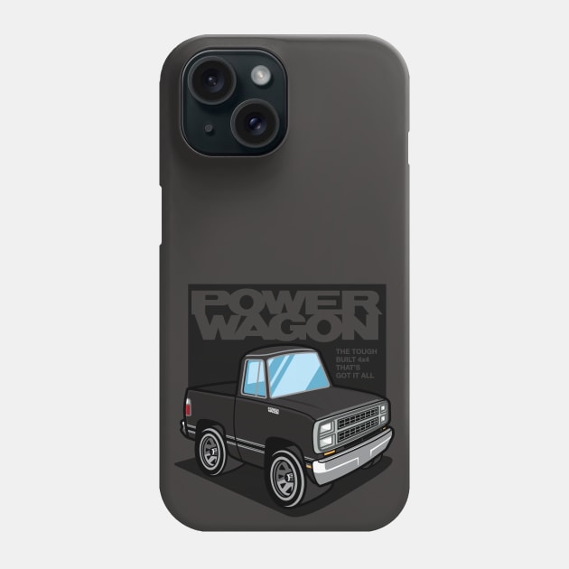 Black - Power Wagon (1980) Phone Case by jepegdesign