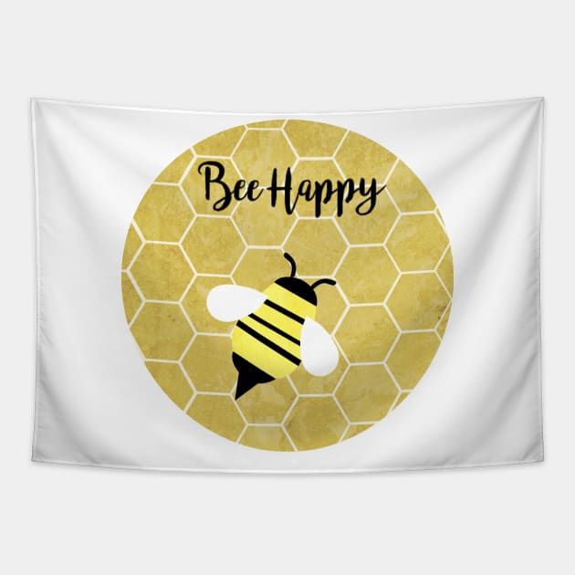 Bee Happy Tapestry by KatherineBlowerDesigns