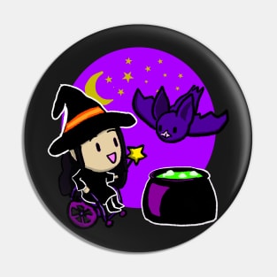 A Witch and her Bat Pin