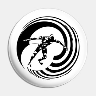 Man surfing the globe Pin