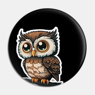 Cute blushing owl Pin
