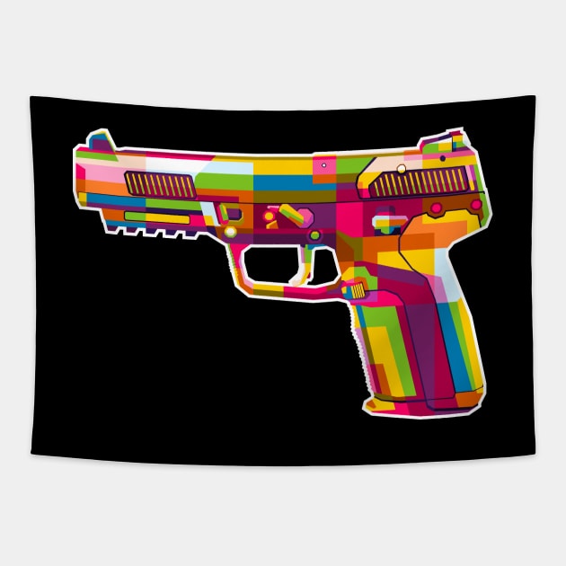 FN 57 Handgun Tapestry by wpaprint