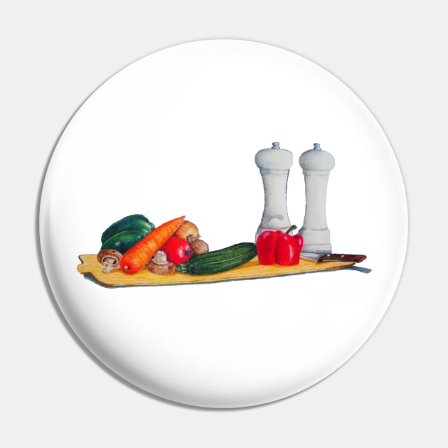 quirky still life art peppers and vegetables Pin by pollywolly