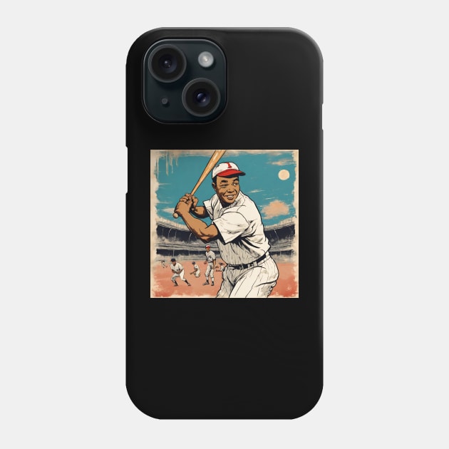 Vintage American Baseball Player Father Playing Baseball Gracefully Phone Case by DaysuCollege