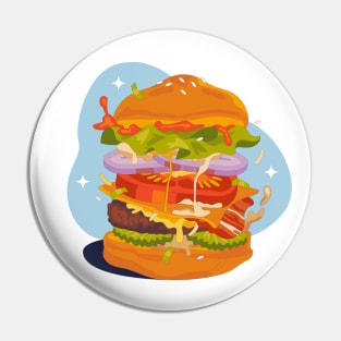 Hand Drawn Burgers Design Pin