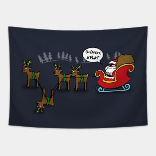 'Oh Great, A Flat' Funny Christmas Tee Tapestry